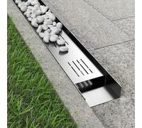 Système de drainage de tranchée d'extérieur mince - Gouttière en métal pour une gestion efficace de l'eau dans les patios, pelouses, jardins et allées - Durable, élégant et facile à installer