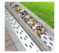 Système de drainage de tranchée pour aménagement paysager en pavés, kit de drainage à canal profond avec couvercle en métal, grilles de drainage d'eau de pluie pour balcon, terrasse, garage