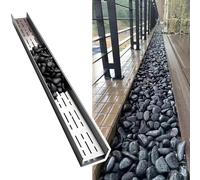 Système de drainage de tranchée pour béton extérieur, drainage linéaire en acier inoxydable durable, moulage caché pour cour, solution de drainage souterrain, 10 cm x 20 cm