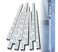 Système de drainage de tranchée robuste - Lot de 10 canalisations minces de 1 m de long avec grille, drainage extérieur durable pour cuisine et piscine, argenté, 10 x 5 cm, gestion efficace de l'eau