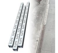 Système de drainage de tranchée robuste - Lot de 3 couvercles de vidange minces de 1 m de long pour cuisine et piscine, grille argentée durable, 7 x 3 cm, idéal pour une gestion efficace de l'eau