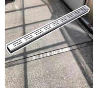 Système de drainage en acier inoxydable - 2 m (6,5 ft) Profil bas avec colle imperméable et grille Idéal pour le jardin, la cour à débit peu profond 100 mm x 30 mm