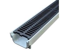 Système de Drainage en résine Plastique pour tranchées, kit de Drainage antidérapant avec Grille et crépines, Drain de Sol de 60 à 100 cm de Long pour trottoirs, Petites