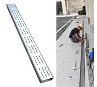 Système de drainage extérieur en acier inoxydable - Couvercle de vidange étroit pour cours, gouttières et patios - Réduction efficace de l'accumulation d'eau - Solution de drainage élégante