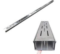 Système de drainage extérieur en acier inoxydable - Drain rectangulaire étroit avec couvercle for une gestion efficace de l'eau.(15cmx8cm4Pack)