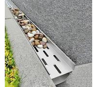 Système de drainage français extérieur - Kit de drainage de cour avec couvercle pour trottoir, jardin, terrasse et allée - Solution efficace de gestion de l'eau pour l'aménagement paysager de la