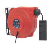 Système De Enrouleur De Câble Sealey Rétactable 10M 2 X 230V Prise CRM10