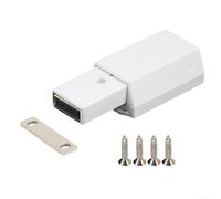 Système de fermeture magnétique pour portes d'armoire, loquet d'ouverture à pousser sans effort avec mécanisme de verrouillage puissant (blanc)