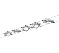 Kit complet comprenant 5 spots macled sur câbles - 5x4w - 2700°k - 200lm - chrome mat - non dimmable Chrome G