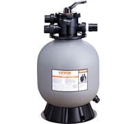 Système de filtration à sable VEVOR 45GPM Débit Système de filtration 482,6mm Filtre à sable 1-1/2pouce Diamètre entrée/sortie Cuve de filtration HDPE Pompe de filtration Vanne multivoies à 7 voies Po