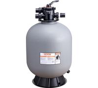 Système de filtration à sable VEVOR 65GPM Débit Système de filtration 609,6mm Filtre à sable 1-1/2pouce Diamètre entrée/sortie Cuve de filtration HDPE Pompe de filtration Vanne multivoies à 7 voies Po