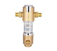 Système de filtration d'eau à pression contrôlée par filtre sédiments Filtre eau contre-courant grand débit 40 microns for toute la maison en cuivre, sans BPA(DN15 Connection)