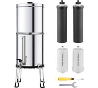 Système de filtration d'eau par gravité - 7+7,5L acier inoxydable - Filtre à eau avec 4 niveaux de filtration - Purificateur d'eau de haute qualité