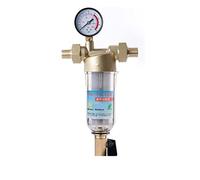Système de filtration d'eau sous évier Siphon backwas Préfiltre filtre à eau Première étape du système de purificateur d'eau préfiltre à mailles en laiton en acier inoxydable(1in -0.75 in gauge)