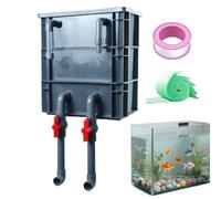 Système de filtre d'étang - Boîte de cascade silencieuse, aérateur externe d'aquarium avec chambre multimédia, dispositif de circulation d'eau submersible, idéal pour l'installation d'un aquarium d'in