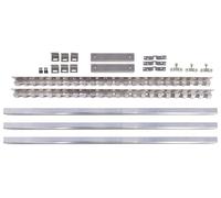 Système de fixation Kerbl 3 m pour rideau à bandes à coulissement latéral, largeur max. de porte 1,5 m, acier inoxydable, aluminium, longueur réglable, pour rideaux en PVC