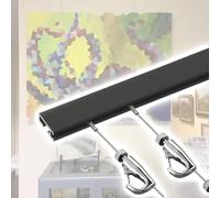 Système de fixation murale invisible pour tableaux, toiles et cadres. Comprend un rail de 2 m, un câble de 300 cm et 1 crochet. Idéal pour la décoration de la maison