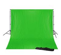 BRESSER BR-D23 Support de Fond de Studio + Fond de Studio en Tissu 3 x 4m Vert Chromakey