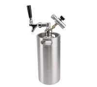 Système de Fût Growler, 3,6 L Système de Distributeur de Bière en Fût en Acier Inoxydable, Robinet de Fût de Calibre 60PSI, Système de Distributeur à Domicile Facile à Utiliser