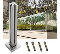 Système de garde-corps carré en acier inoxydable pour balcon et terrasse, comprend des colliers de serrage et un poteau d'angle de 85 cm pour une solution de clôture sécurisée
