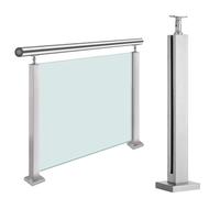 Système de garde-corps en verre d'intérieur avec pinces de poteau - Balustrade pour balcon, escaliers, toits et villas - Base stable et design à fente pour une installation facile
