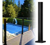 Système de garde-corps en verre en acier inoxydable pour terrasse et balustrade de jardin et poteau d'angle avec fentes pour robinets, 60 cm, panneaux de serrage pour clôture de piscine