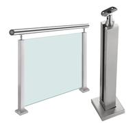 Système de garde-corps intérieur en verre avec colliers de serrage - Poteaux de garde-corps en verre pour balcons, clôtures, greniers, villas, couloirs et terrasses - Base stable et design à fente
