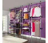 Système de Garde-robe Télescopique Barres et Etagère Aluminium Maison vidaXL