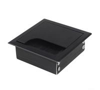 Système de gestion des fils monté sur bureau avec couvercle en alliage d'aluminium pour une intégration transparente dans les espaces de travail (noir 80 mm x 80 mm)