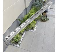 Système de grille avec grille métallique pour terrasse, balcon et salle de bain - Kit d'évacuation de l'eau de pluie Heavy-Du Outdoor (3,5 x 3 cm)