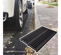 Système de grille drainage cour extérieure, grilles canal couverture drain sol 25/30 cm large, kit goulotte en plastique polymère for trottoir