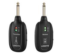 Système de Guitare Sans Fil LEKATO Récepteur de Guitare Sans Fil Rechargeable Système de Guitare Numérique Système Jack avec 4 Canaux pour Guitare Electrique Basse Violon