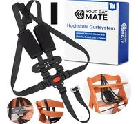 Système de harnais 5 points compatible Hauck, Stokke Tripp Trapp, Roba, noir, 2 coussinets de ceinture, 1 clip poitrine, ceinture réglable chaise haute enfant