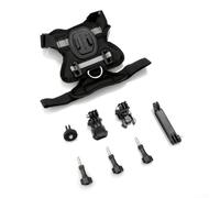 Système de harnais modulaire pour chat pour montage double caméra avec bases interchangeables et perche d'extension pour plus de polyvalence