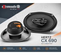 Hertz Haut-parleurs coaxiaux elliptiques CX 690 3 voies 6x9 pouces 300W 4Ω Paire Argent