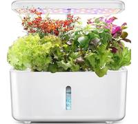 Système de jardinage d'herbes hydroponiques d'intérieur avec lampe de croissance LED et minuterie automatique - Kit de culture de microgreens à 8 capsules pour la cuisine à domicile