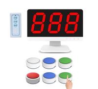 Système de jeu Quiz sans fil - Buzzer de réponse de jeu avec écran LCD et jusqu'à 16 buzzers, 4 couleurs d'invite d'état, 3 modes de réponse pour les jeux télévisés et les quiz