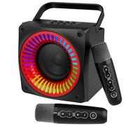 Système de Karaoké Portable,Tout-en-Un Karaoké Complet 2 Microphones Karaoké sans Fil et lumières dynamiques pour Adultes et Enfants,Enceinte Sono Complet pour Fête, Domicile