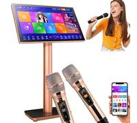 Système De Karaoké Professionnel, Écran Tactile Capacitif 22″ + Microphones Sans Fil, Compatible Avec 27 Langues, Lecture De Chansons/Films Youtube, Pour Bars, Réunions De Famille, Ktv Black-8TB