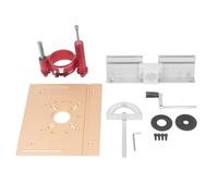 Système de levage pour défonceuse, plaque de table pour défonceuse en alliage d’aluminium et acier inoxydable, plage de levage de 0 à 47 mm avec manivelle pour les tables S8 2, (Or)