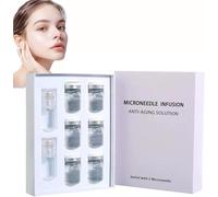 Système de micro-perfusion pour le visage, kit d'aiguille serrecteur de peau, kit micro-aiguille avec sérum micro-raid pour prendre soin de la peau,2+6