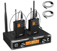 Système de micro sans fil TONOR 2x5 UHF, portée 60 m, récepteur métallique