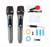 Système de Microphone à Main sans Fil 2 UHF Dynamic Mic sans Fil Outdoor Home Singing KTV Microphone