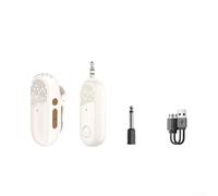 Système de microphone cravate sans fil avec réduction du bruit DSP pour amplificateurs de voix, microphone mains libres pour enseignants, guides touristiques en salle de classe à l'extérieur (blanc)
