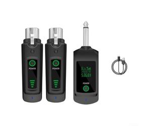 Système de microphone sans fil 2,4 G XLR double récepteur signal stable suppression du bruit pour spectacle, conférence, discours de mariage Royaume-Uni (1 en 2)