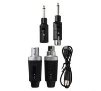 Système de microphone sans fil 2,4 GHz XLR émetteur-récepteur pour micros dynamiques - Adaptateur audio stable de portée de 50 m pour PA Karaoké Live Performance Noir (1 en 1)