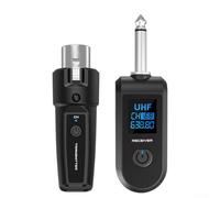 Système de microphone sans fil 20 canaux UHF XLR émetteur et récepteur pour microphone dynamique, guitare et mixeur audio - 550,25-573,75 MHz (1 plateau)