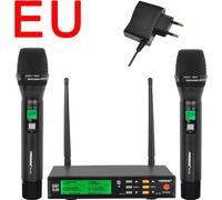 Système de microphone sans fil, 200 fréquences UHF réglables, design dynamique de poche, fiche UE