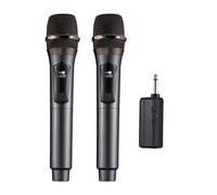 Système de microphone sans fil avec récepteur et micro portable anti-hurlement rechargeable pour home cinéma, karaoké, église, discours, fête de mariage, amplificateurs compatibles avec haut-parleur