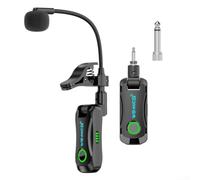 Système de microphone sans fil avec transmission numérique 2,4 GHz : audio 48 K 16 bits, portée de 40 m, latence 12 ms, design rechargeable, pour saxophone et trompette